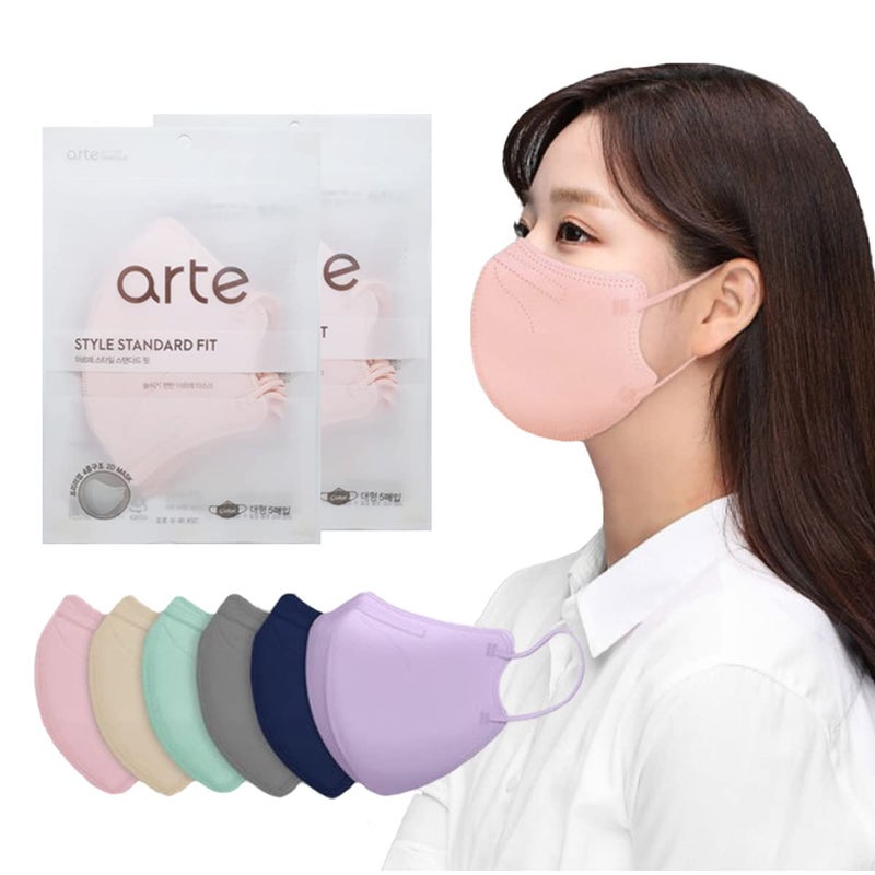 HOMSSEM Arte Korean Mask For Adults Dust Mask Made In Korea 2d–4Layer Protective Filter Ideal Fit for Comfortable 5 Color (Pink 10p) - Image 1